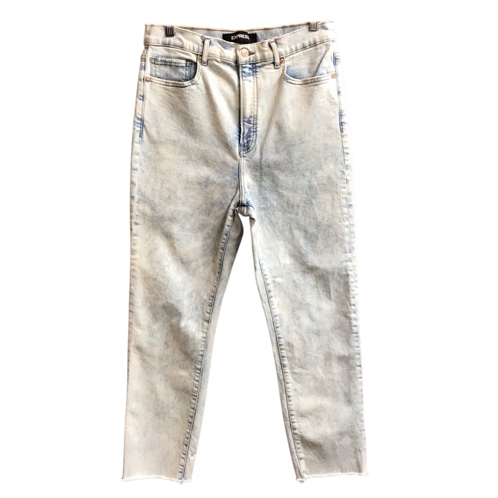 Express Womens 12R Jeans Original Slim Ankle Super High Rise Acid Wash Denim